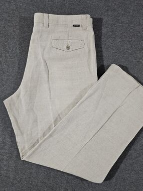 Vintage Dockers Linen Pants Mens 38x32 Beige Khaki Relaxed Fit